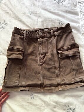 Windsor Brown Cargo Mini Skirt